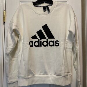 Adidas White Crew Neck Sweatshirt in Size Extra Small